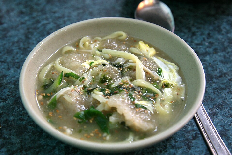 Sokcho gamja ongsimi Korean potato dumpling soup