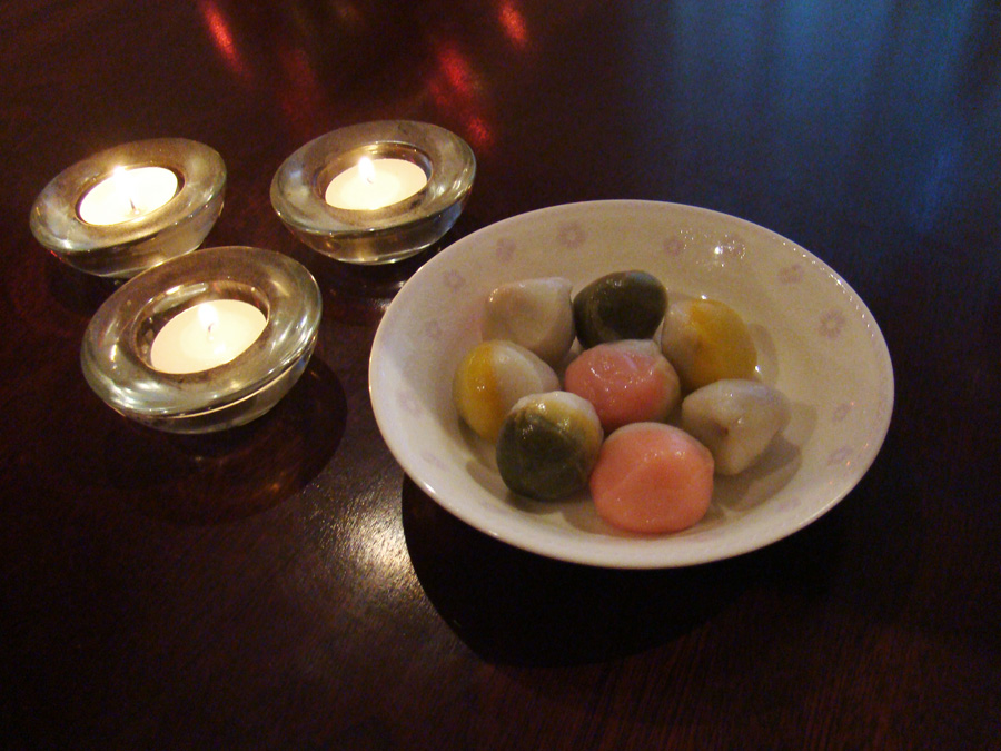 Korean rice cakes with soft dessert texture on a plate